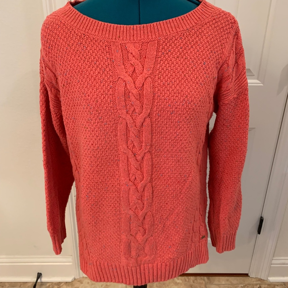 Tommy Hilfiger Knitted Cable Scoop Neck Hi-Low Sweater